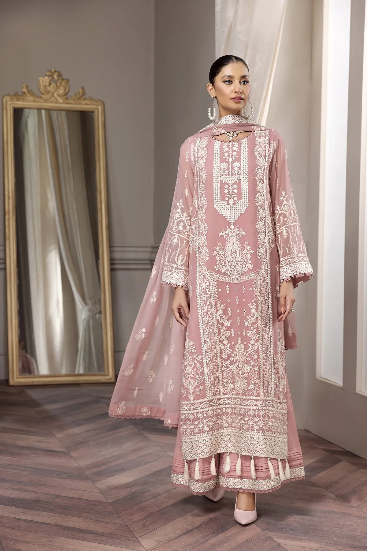 Alizeh Fashion Aqs-e-Dast Unstitched 3Pc Chiffon Suit D-08 Almira