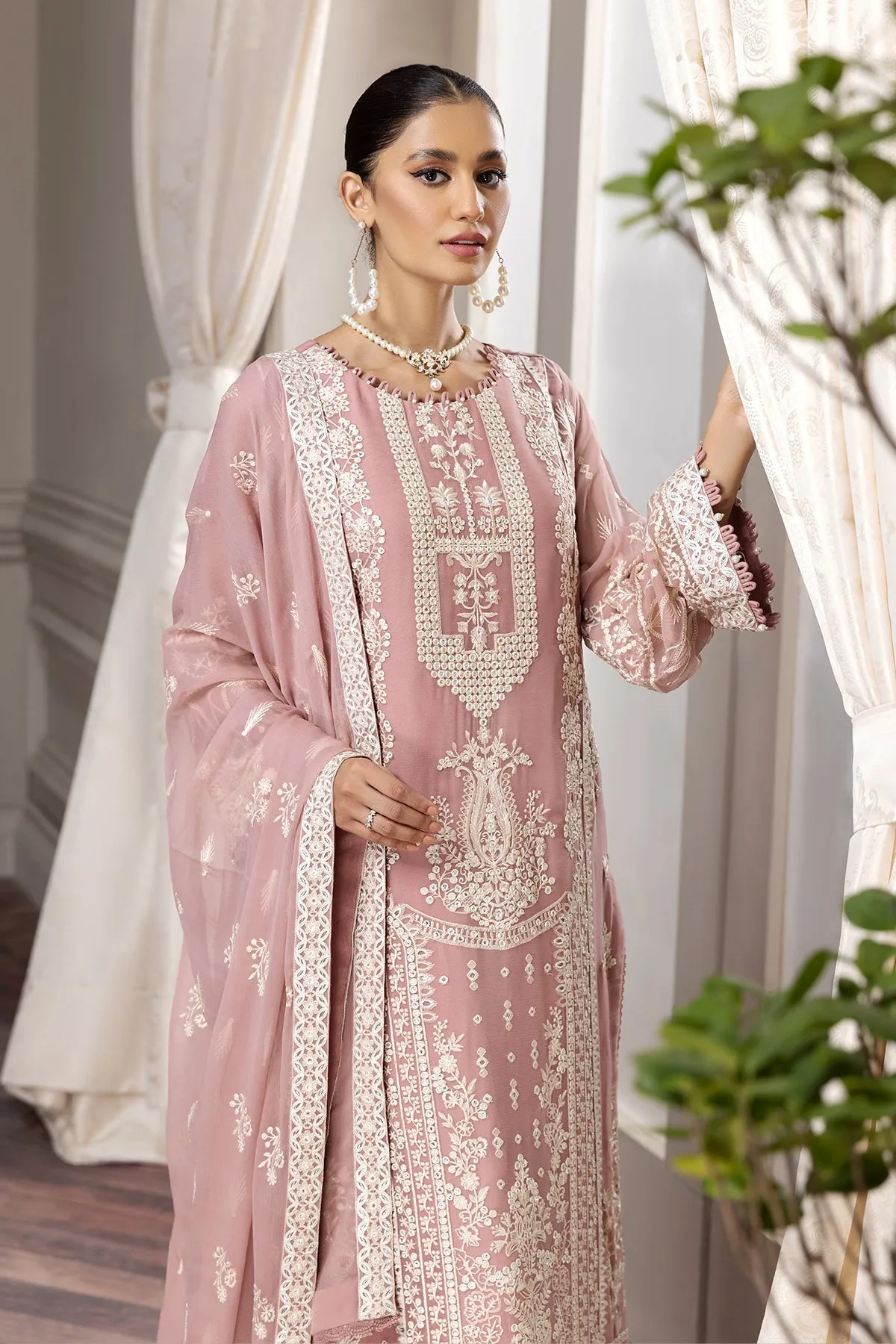 Alizeh Fashion Aqs-e-Dast Unstitched 3Pc Chiffon Suit D-08 Almira