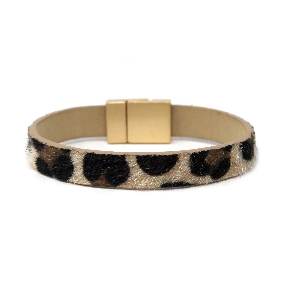 Animal Print Faux Fur Magnetic Bracelet