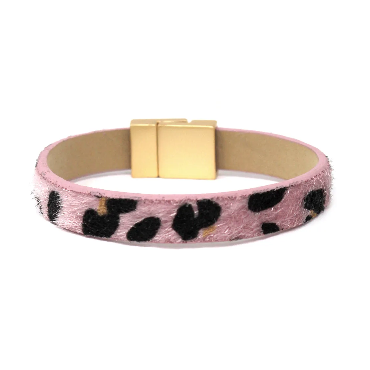 Animal Print Faux Fur Magnetic Bracelet