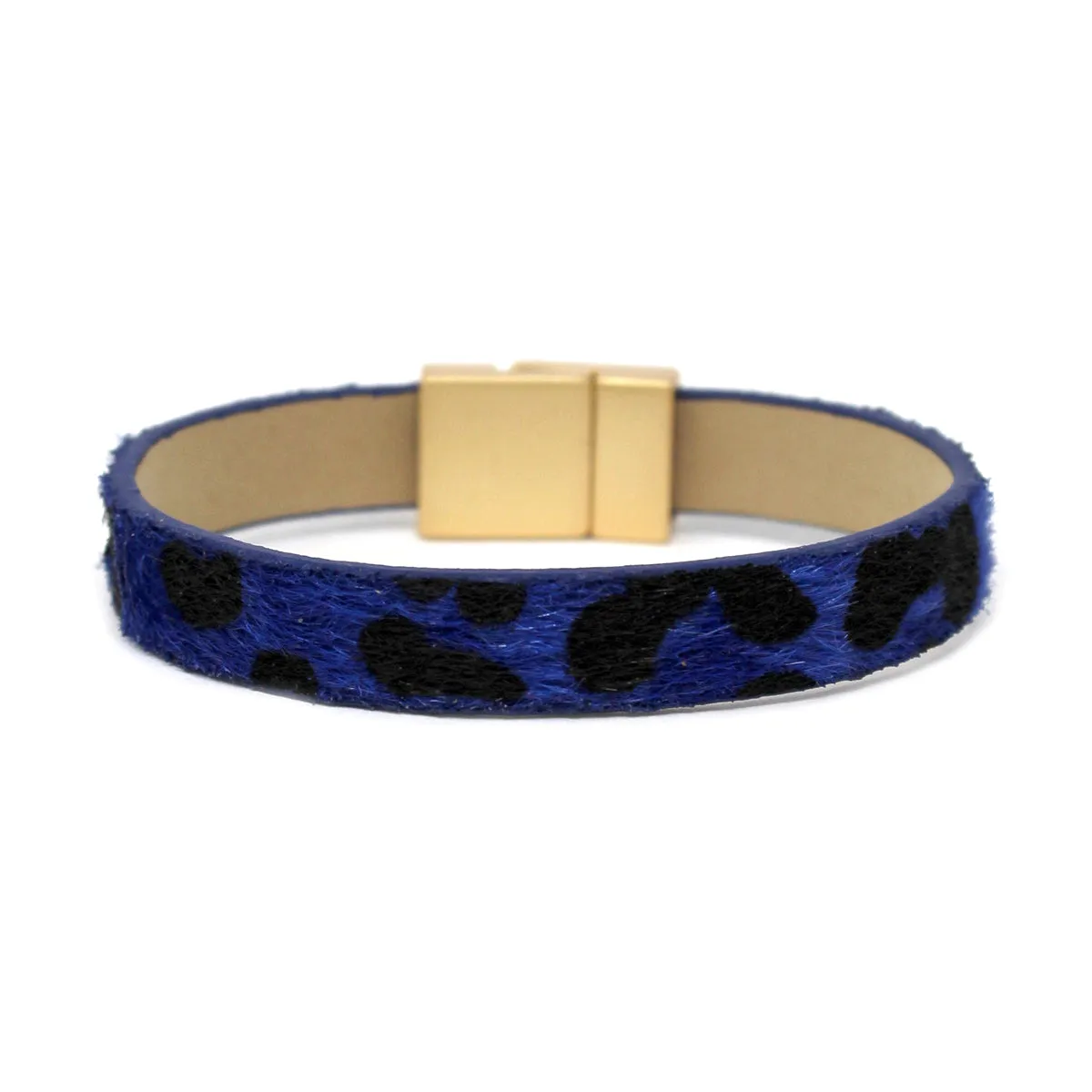 Animal Print Faux Fur Magnetic Bracelet