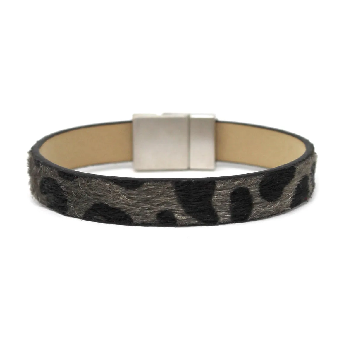 Animal Print Faux Fur Magnetic Bracelet