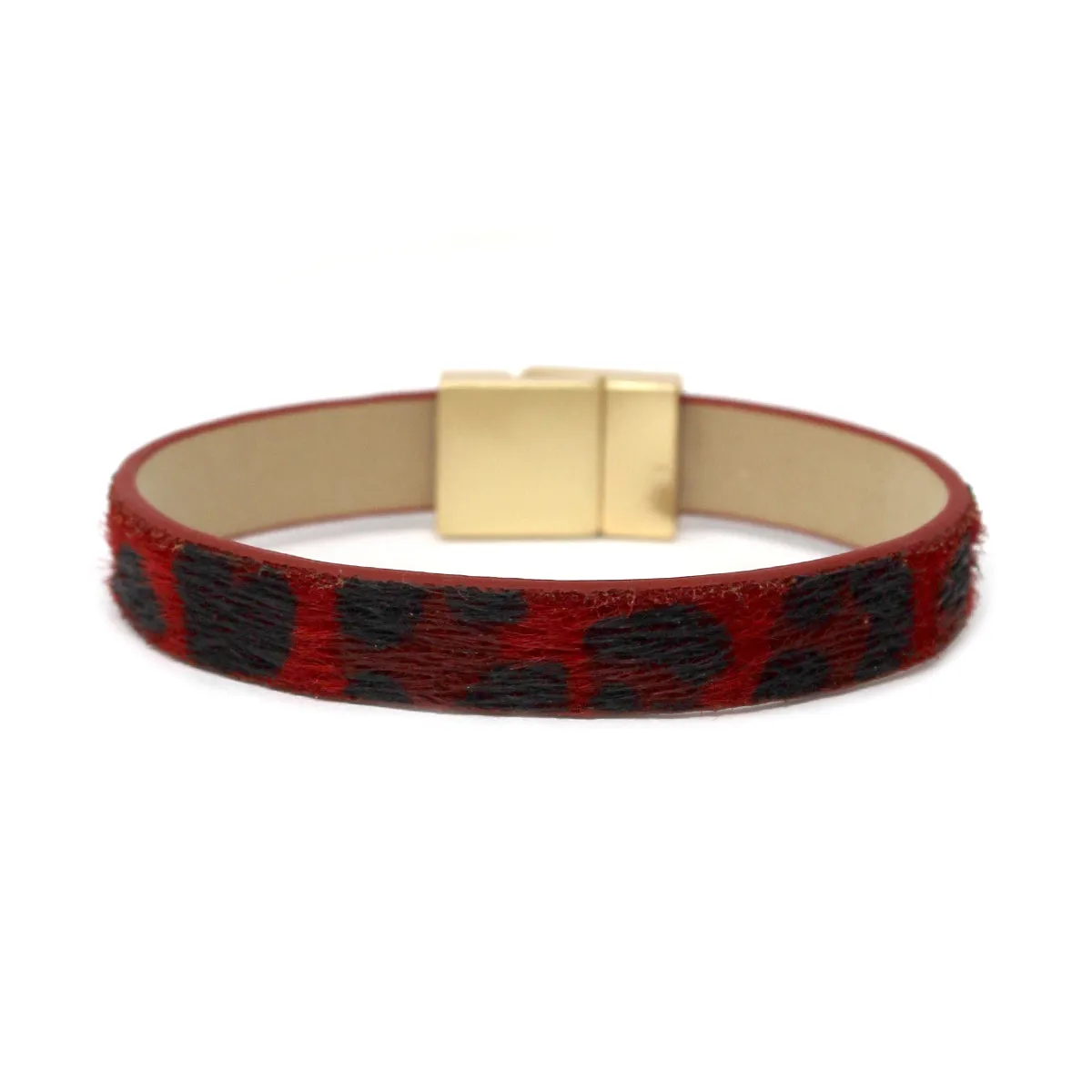 Animal Print Faux Fur Magnetic Bracelet