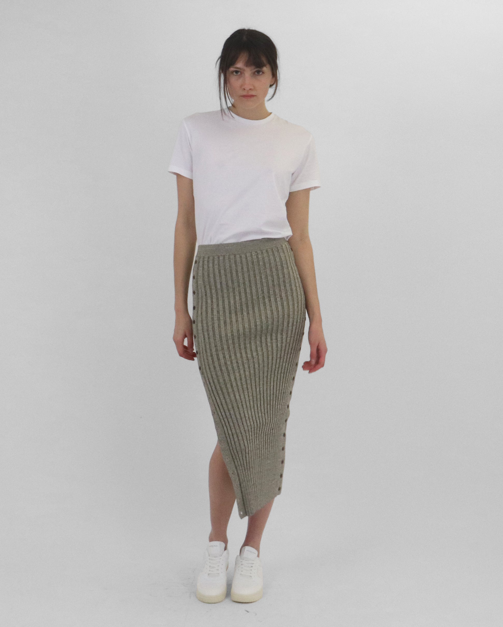 ASHTON MIDI SKIRT / NOUGAT MULTI