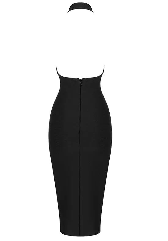 Audrey Black Midi Dress