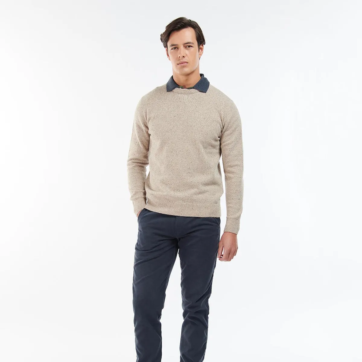 Barbour - Tisbury Crew Neck Jumper in Stone