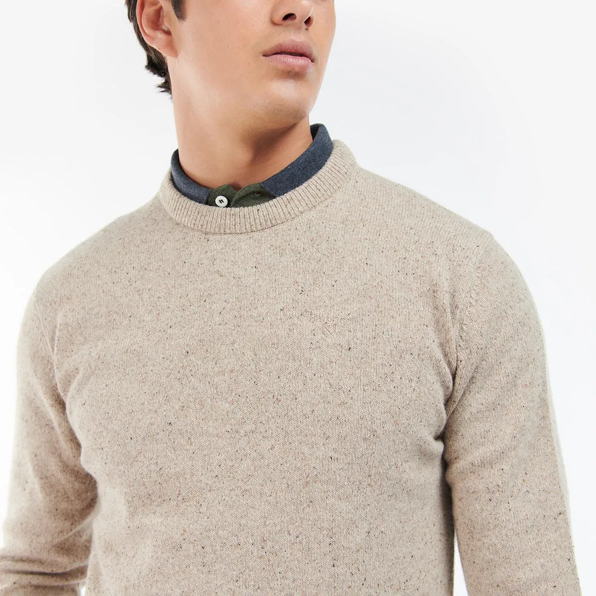 Barbour - Tisbury Crew Neck Jumper in Stone