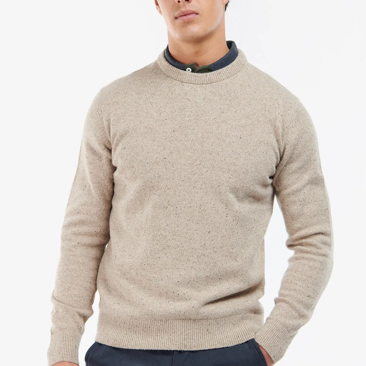 Barbour - Tisbury Crew Neck Jumper in Stone