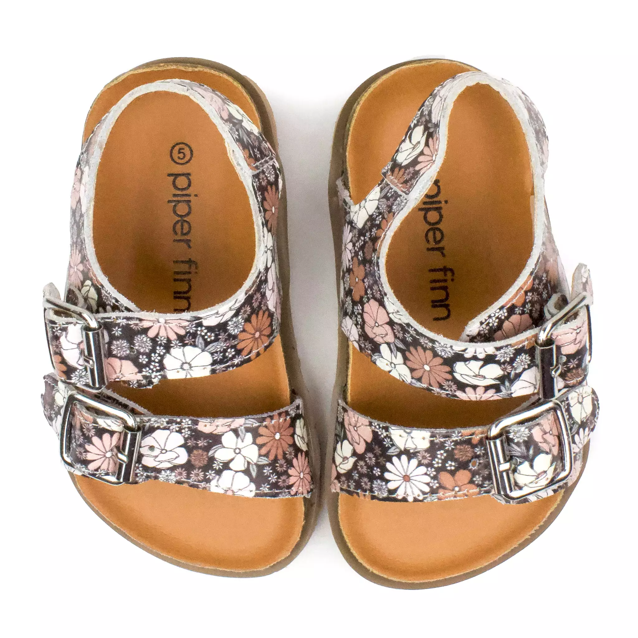 Black Floral - Buckle Sandal