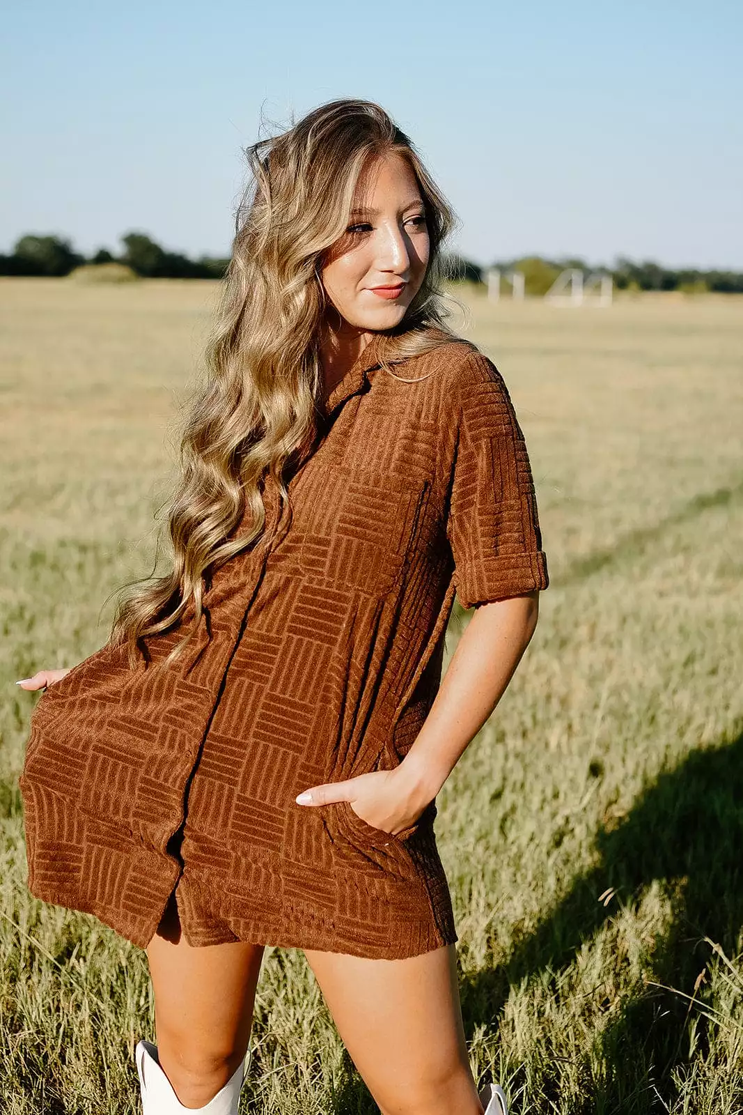 Chocolate Terrycloth Mini Dress