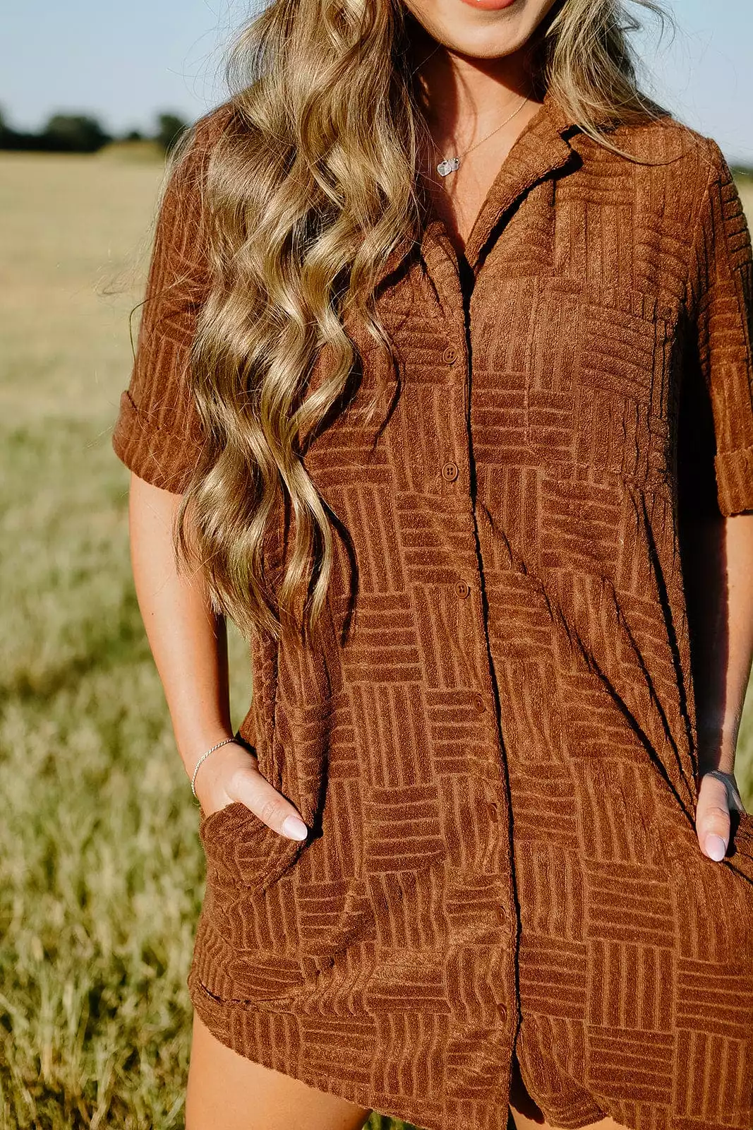 Chocolate Terrycloth Mini Dress