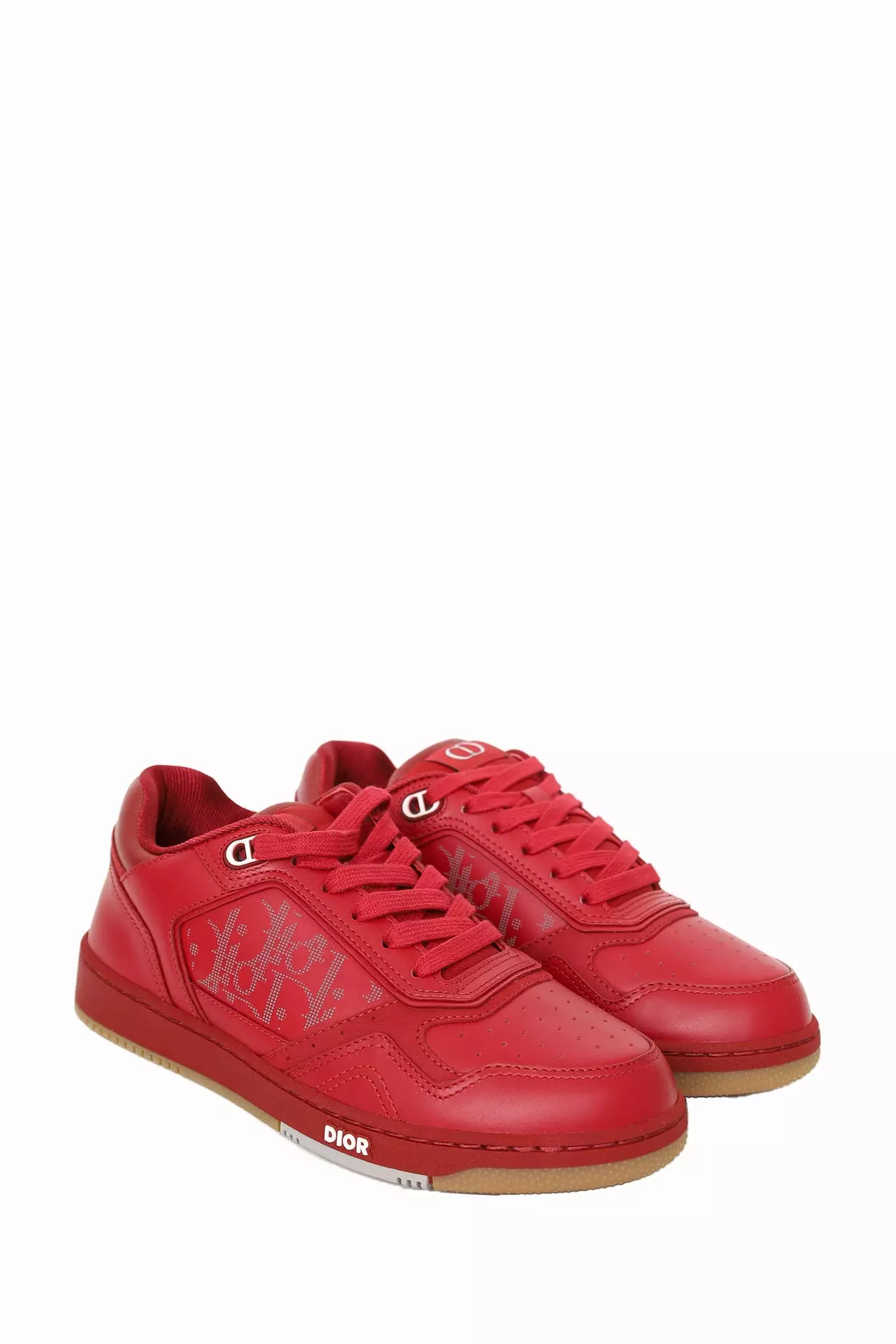 Christian Dior Red Oblique Leather B27 Low Top Sneaker Size 38