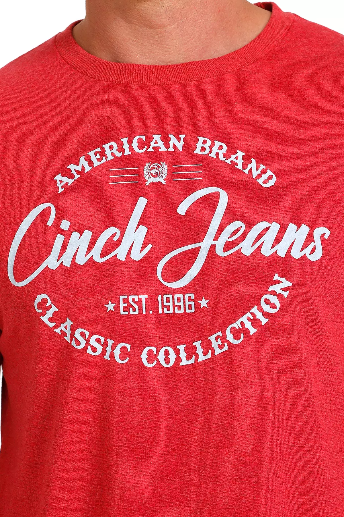 'Cinch' Men's Screen Print T-Shirt - Heather Red