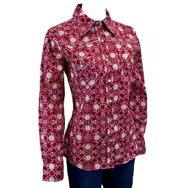 Cowgirl Hardware Women's Burgundy Bandana Longsleeved Snap Shirt