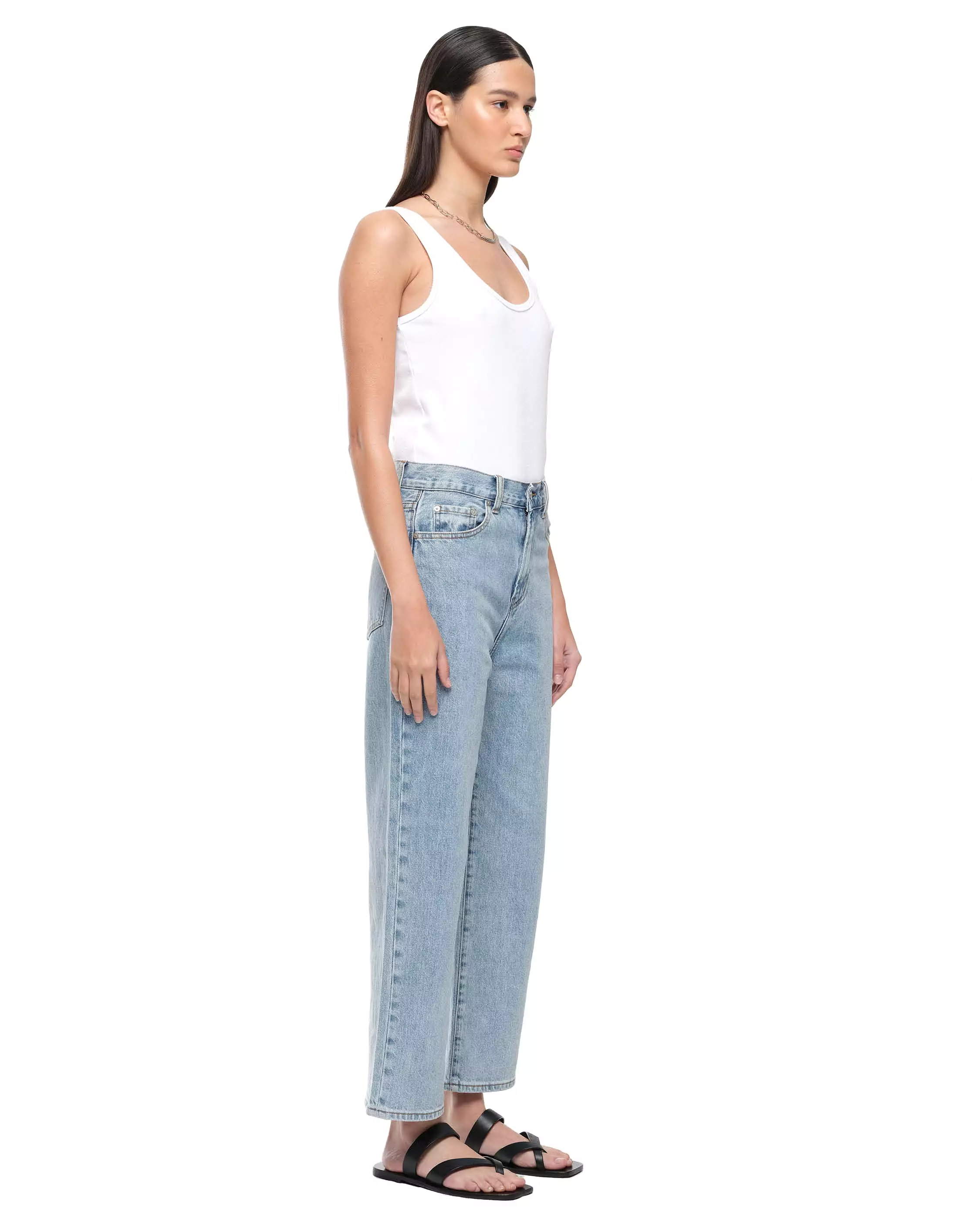 CROP WIDE LEG - FADED INDIGO