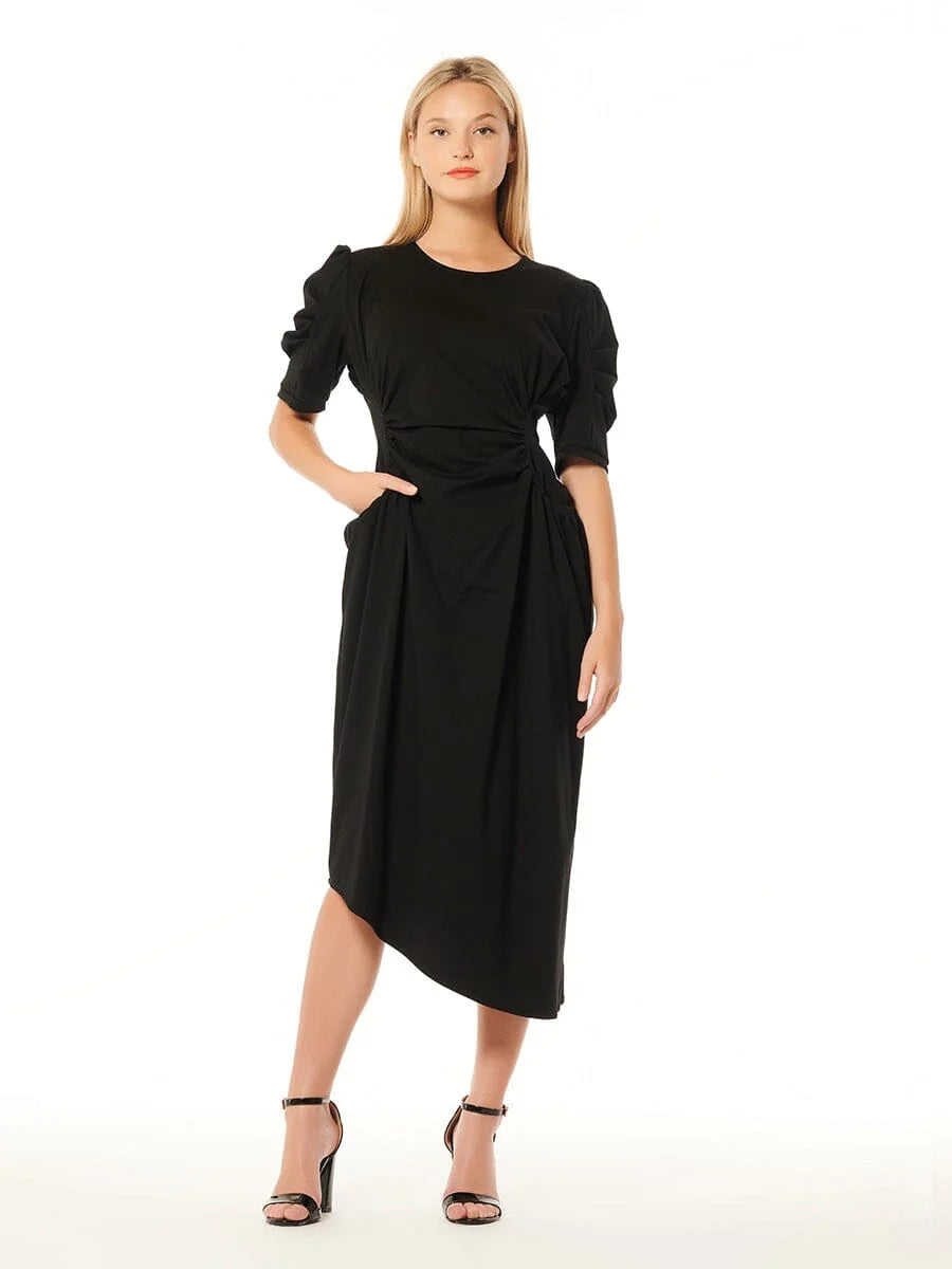 D33113 Double waist rush midi dress