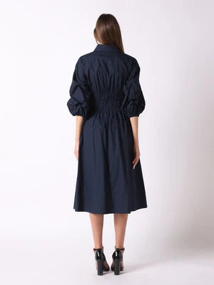 D33918 Navy Midi Dress