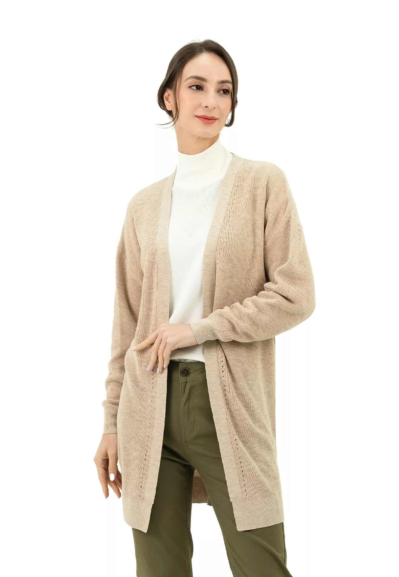 DAISY By VOIR Buttonless Open Flare Cardigan Sweater