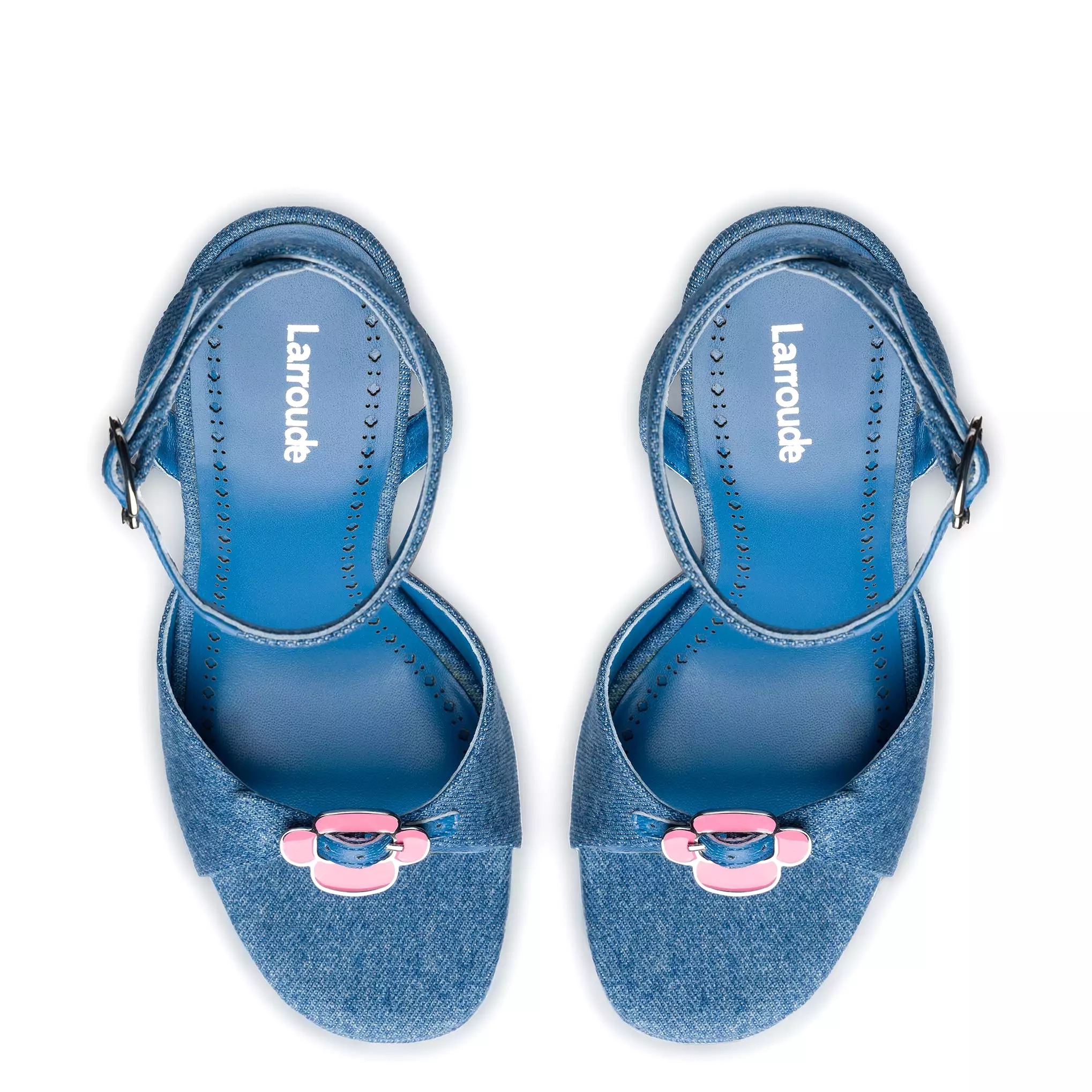 Daisy Platform In Blue Stoned Denim