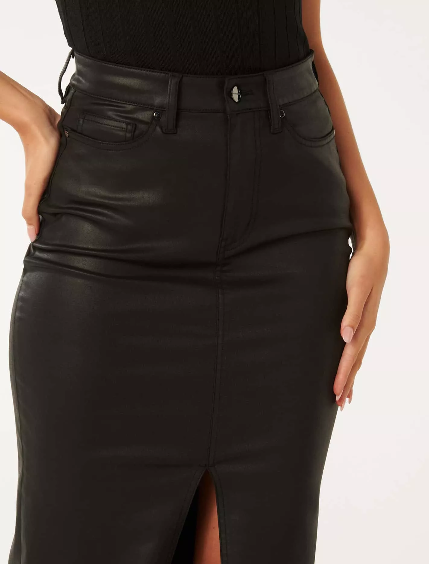 Danni Coated Midi Skirt