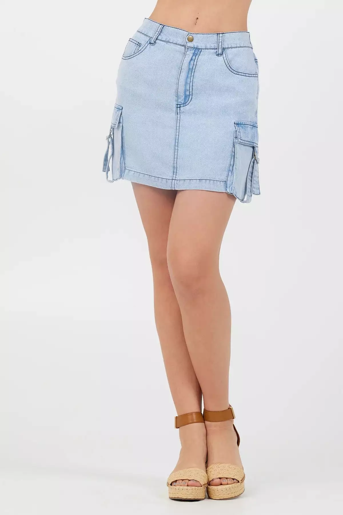 DENIM TENCEL MINI SKIRT