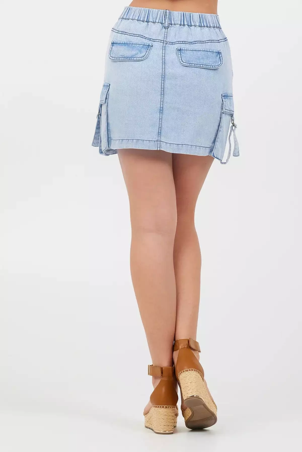 DENIM TENCEL MINI SKIRT