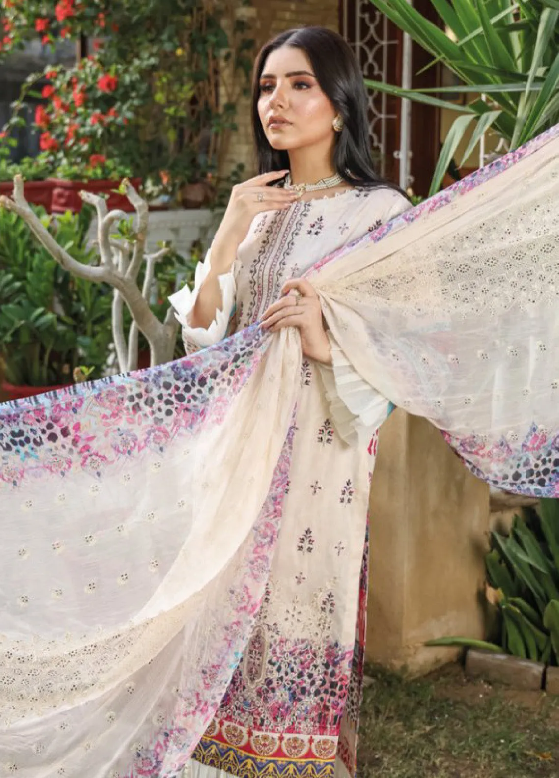 Dhagakari by Schick Embroidered Lawn 3 Piece Unstitch Suit SDH24DL-02