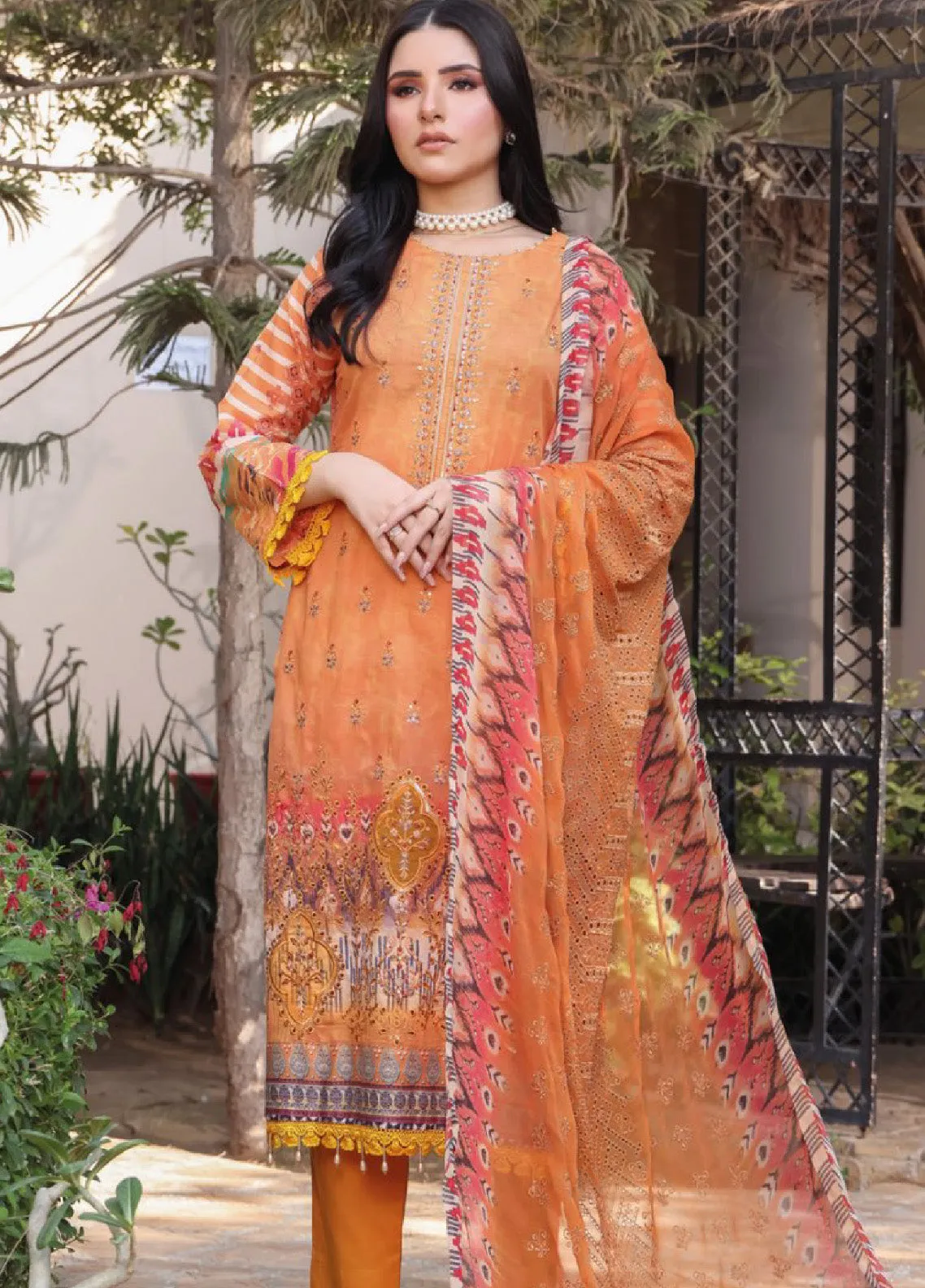 Dhagakari by Schick Embroidered Lawn 3 Piece Unstitch Suit SDH24DL-04