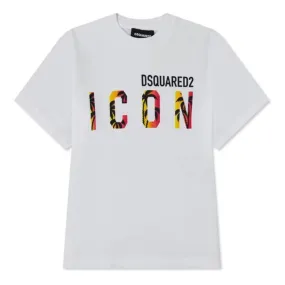 Dsquared2 T-Shirt Icon Tropical Logo White