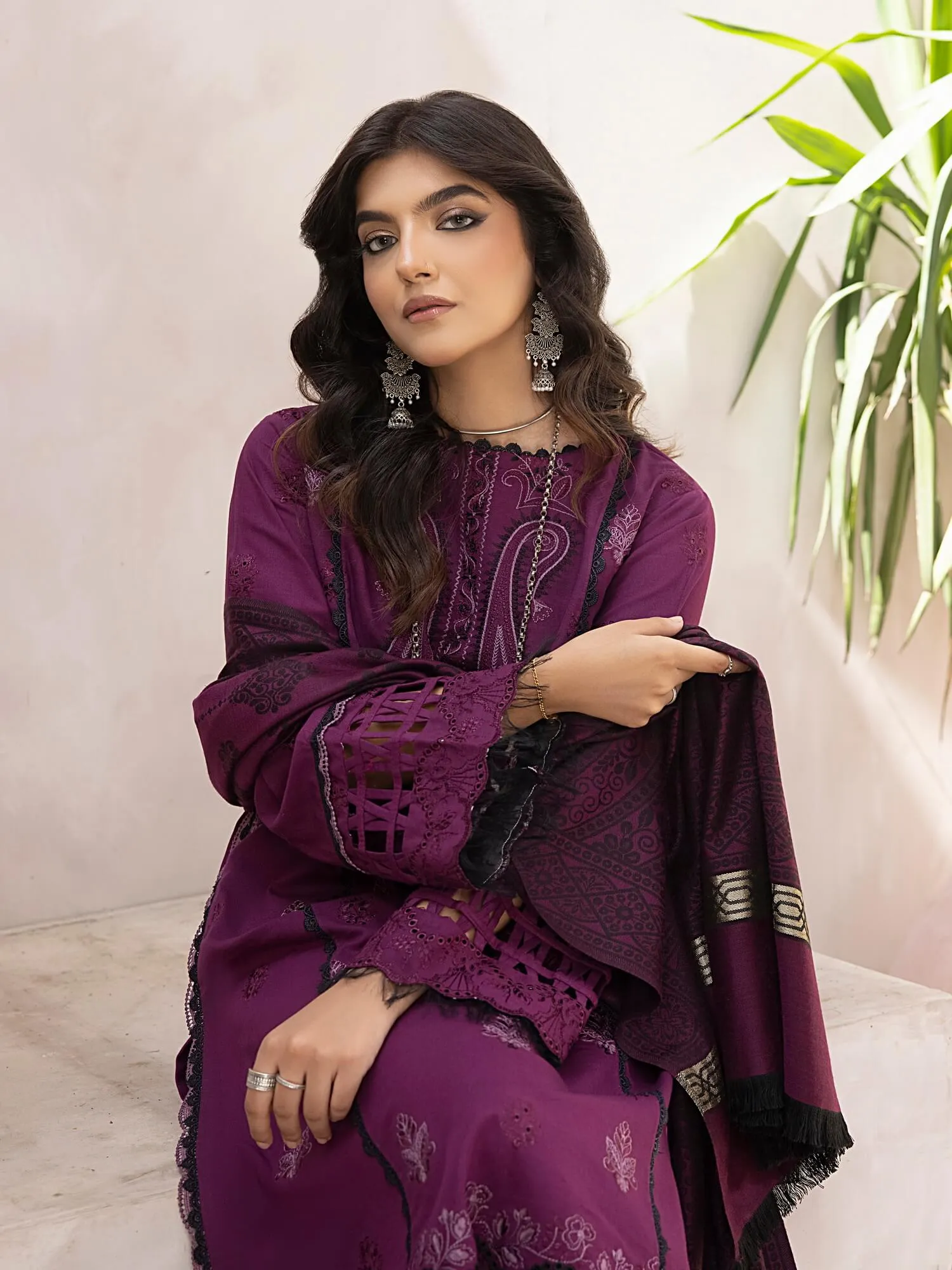 ELAK by Humdum Unstitched Embroidered Khaddar 3Pc Suit EL-06