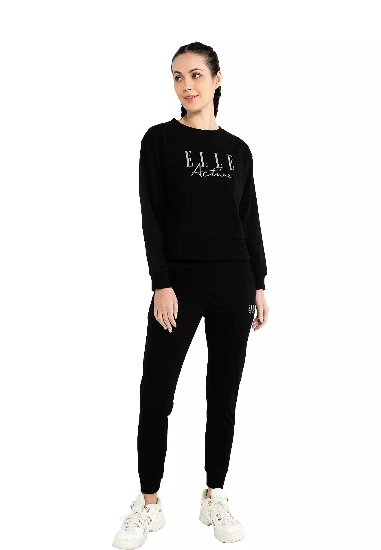 ELLE Active Classical Logo Round Neck Sweater