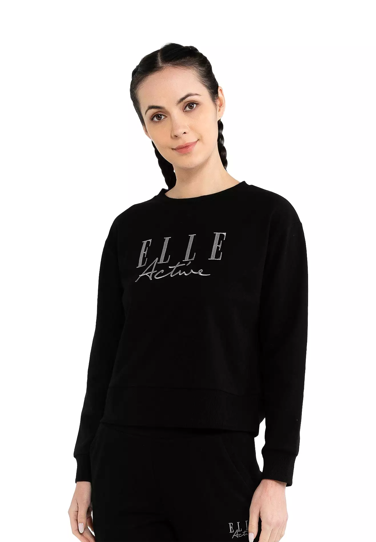 ELLE Active Classical Logo Round Neck Sweater