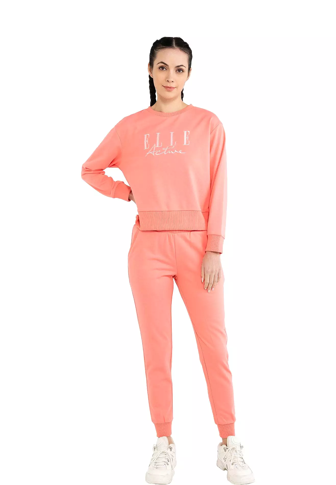 ELLE Active Classical Logo Round Neck Sweater