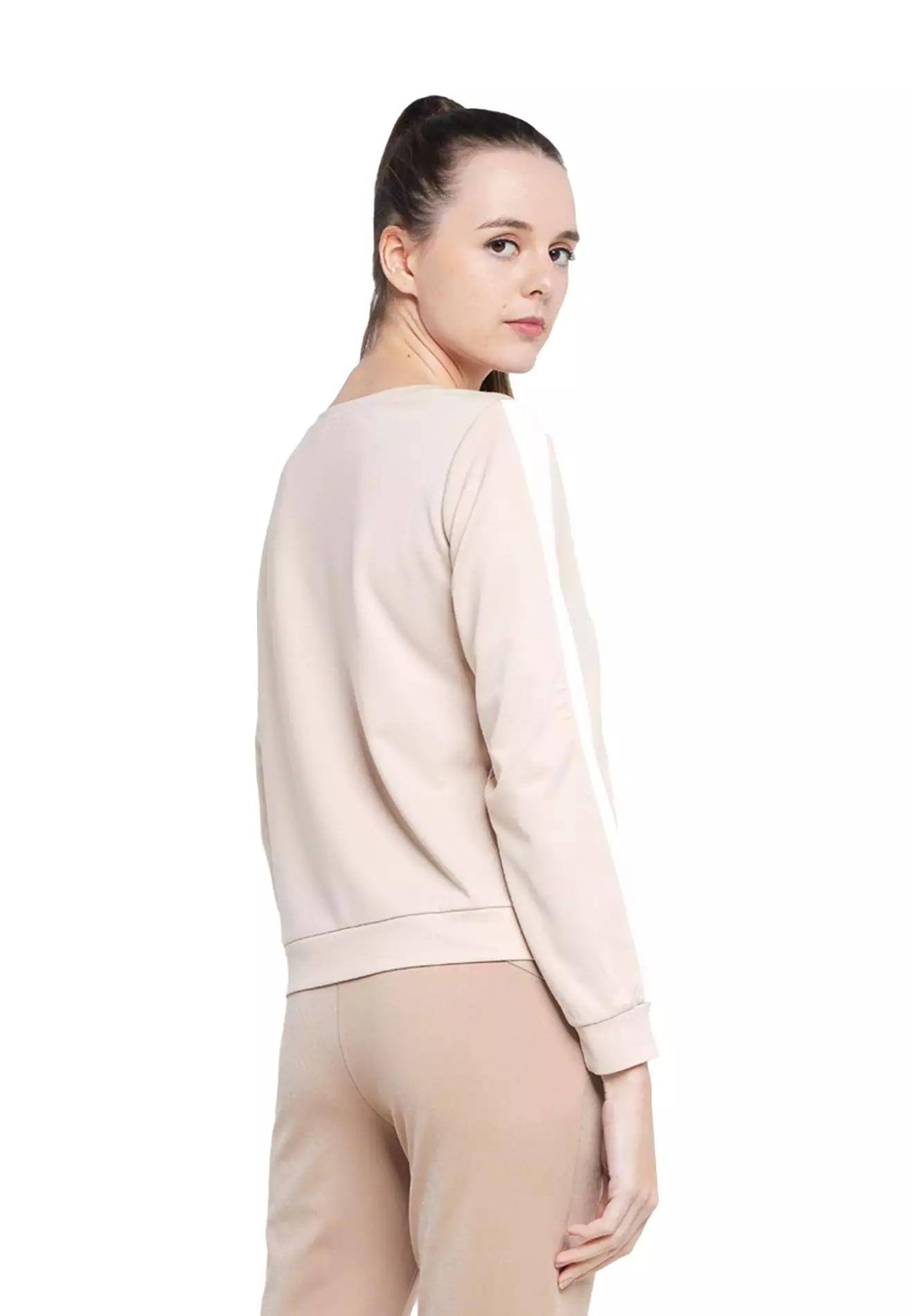 ELLE Active LOGO Sweater Top with Piping