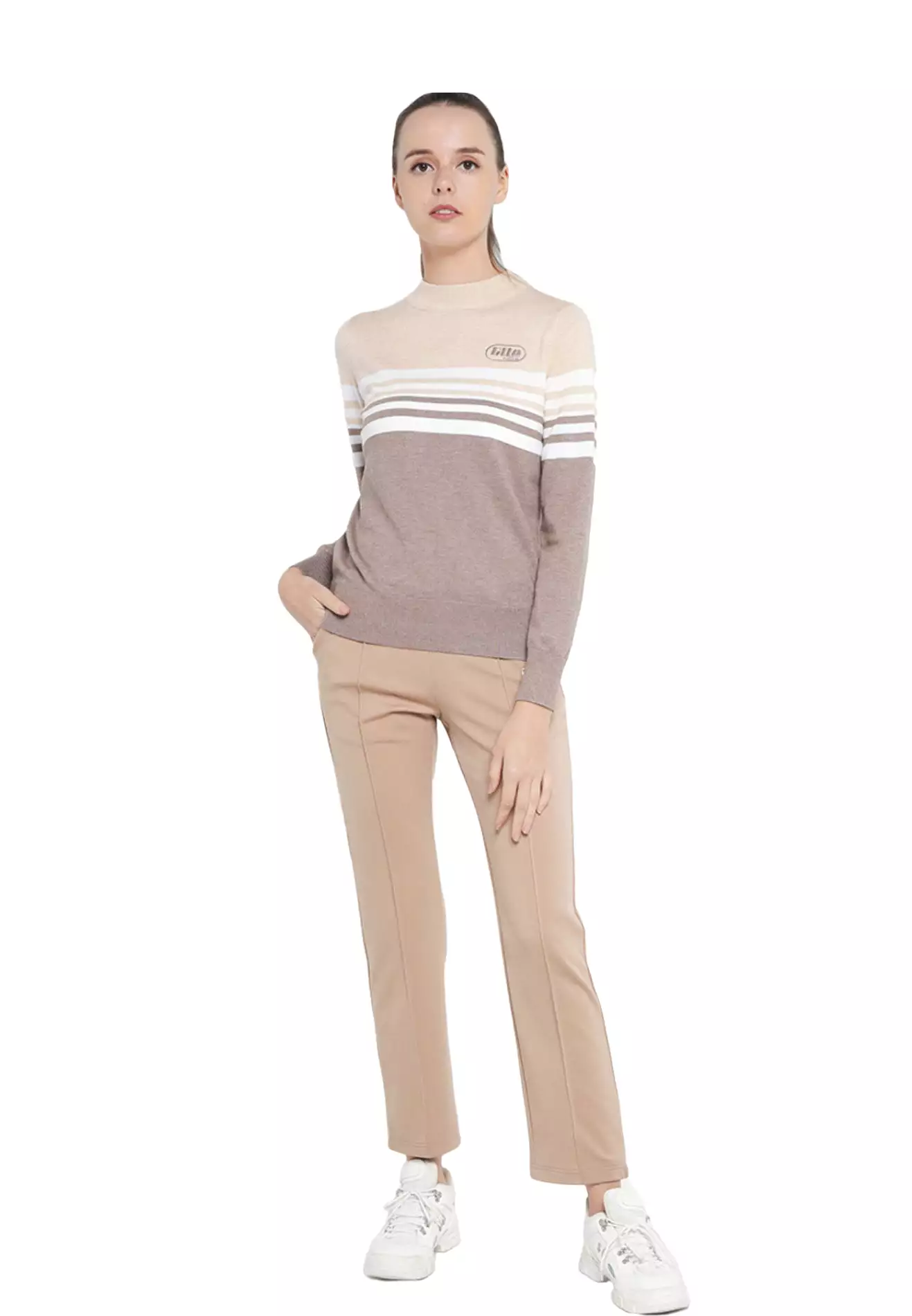 ELLE Active Round Neck Knit Sweater