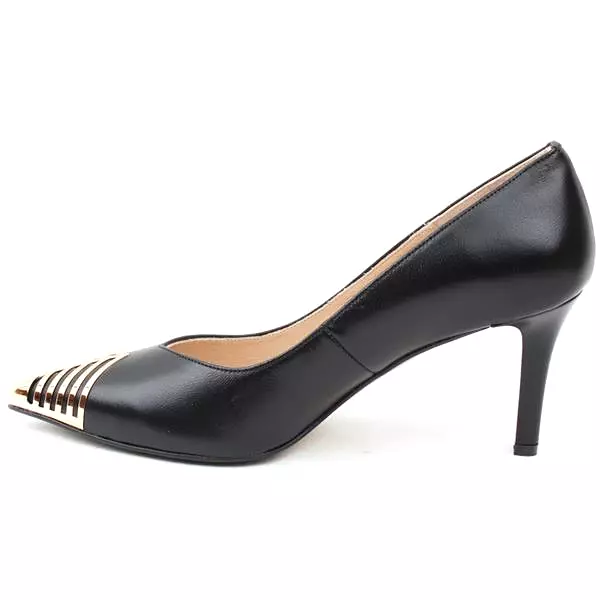 Emis Black Gold Tippped Heeled Shoe