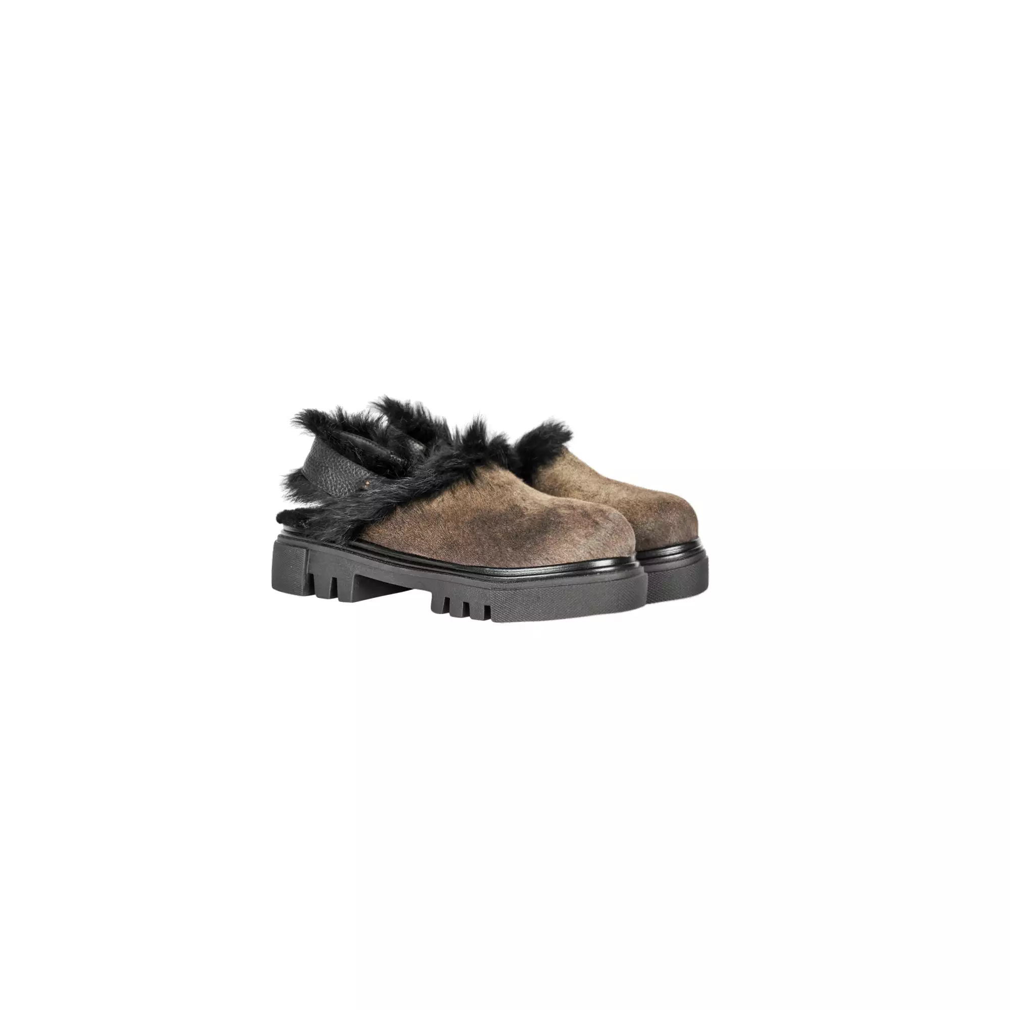 Fur Clogs Pony Sfumato Olive