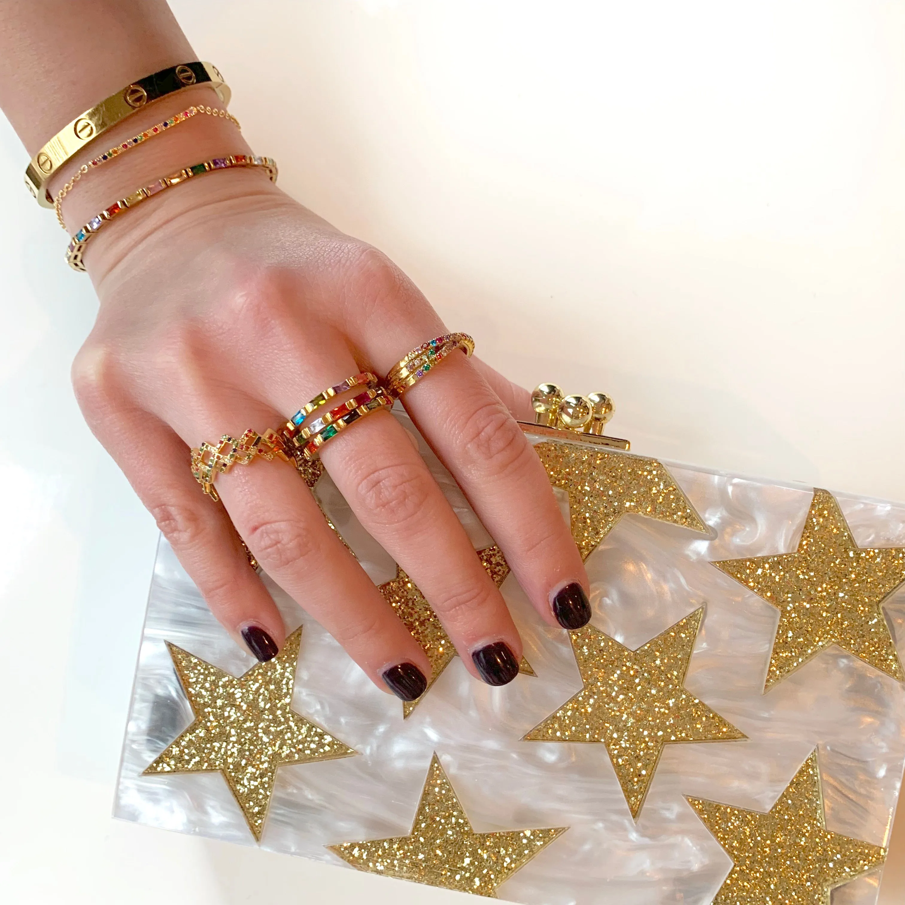 Gold Star Acrylic Clutch