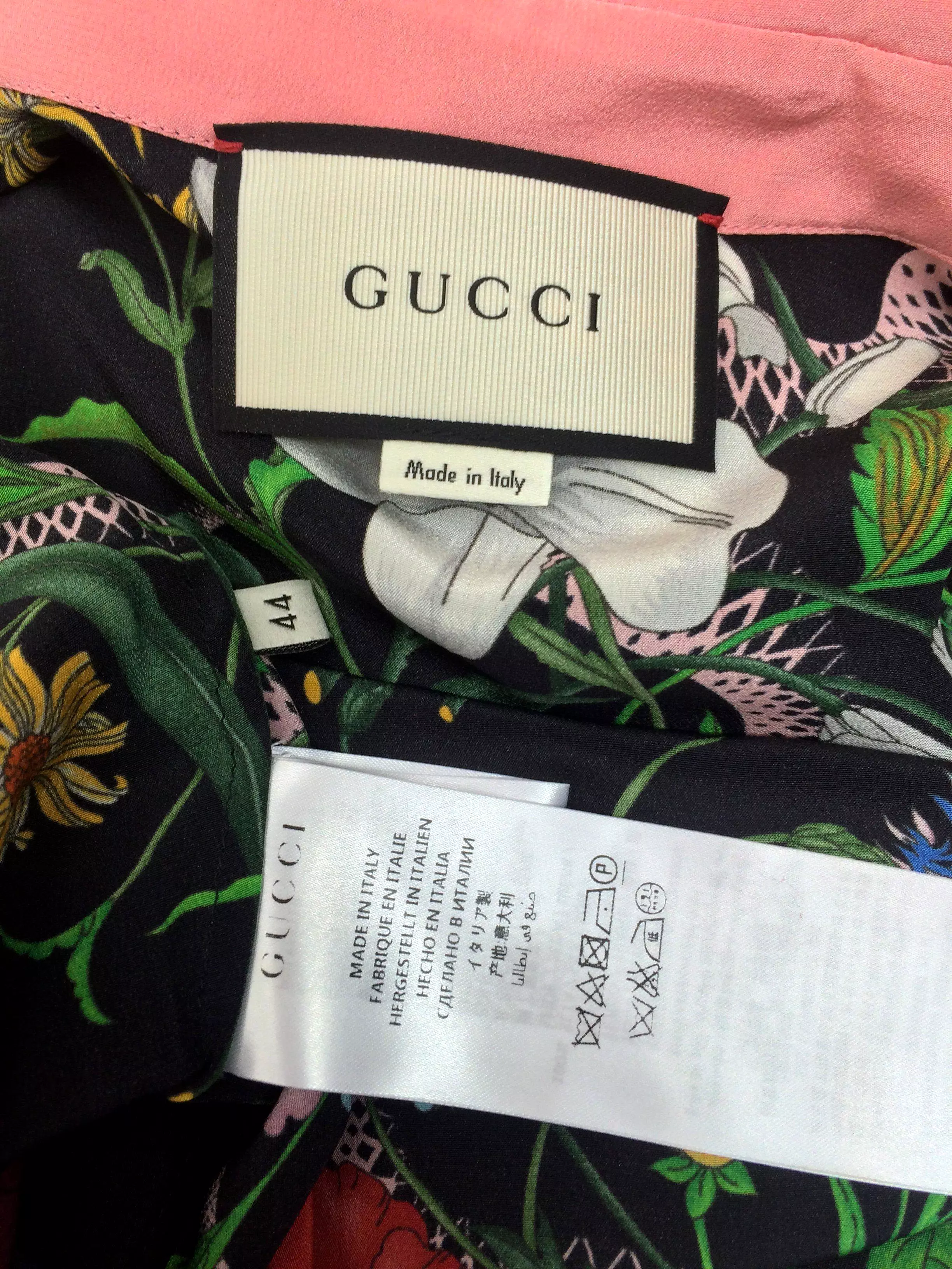 Gucci Flora Snake Print Silk Dress Size M