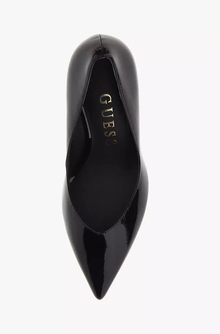 GUESS Leather Patent Court Shoe Black