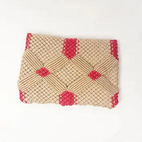 Handmade Macrame Clutch Champagne Pink