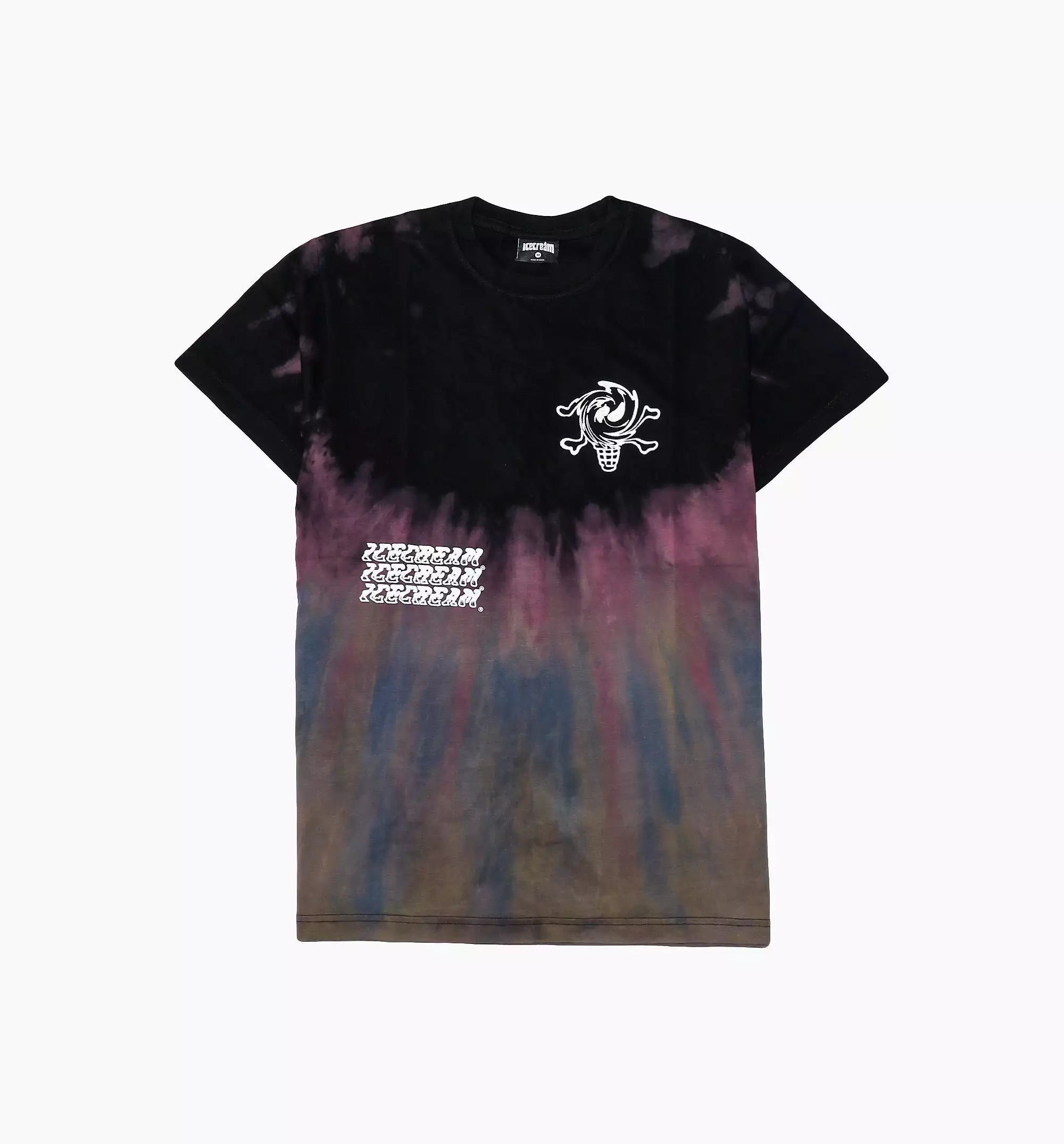 Higher Short Sleeve Knit Tie Dye Mens T-Shirt - Black/Multi