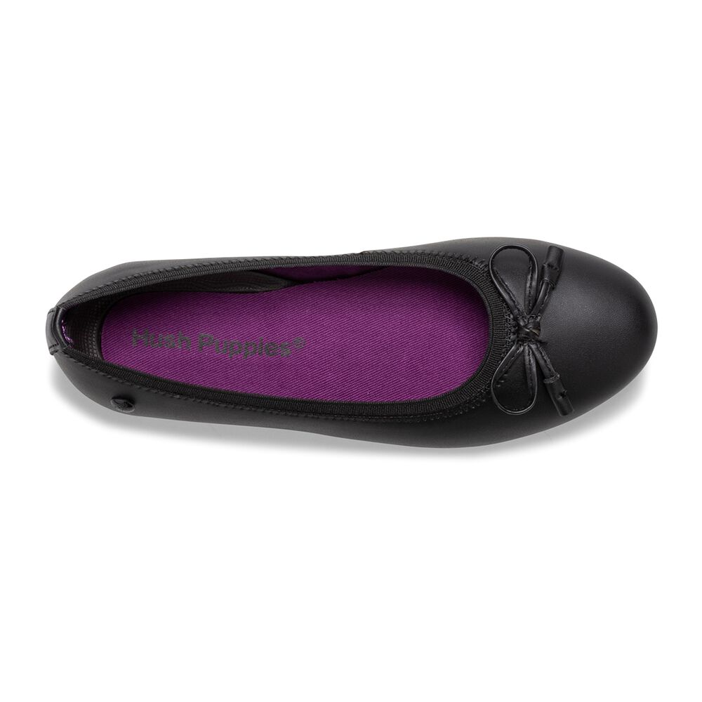 Hush Puppies Black Josie Youth Flat