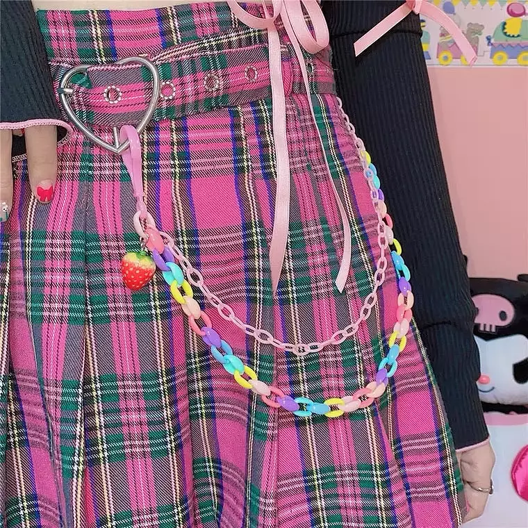 INS SWEET STRAWBERRY STAR JK SKIRT CHAIN BY50046