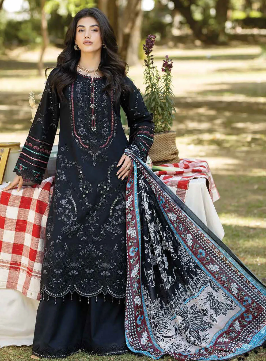 Jaan-E-Adaa By Imrozia Premium Embroidered Lawn 3 Piece Unstitched Suit IMP24J IPL-04 NAZAKAT