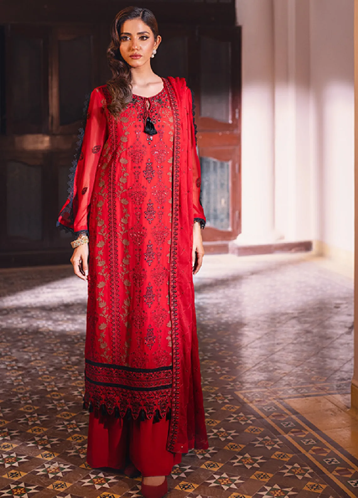 Jahanara By Shamooz Embroidered Chiffon Unstitched 3 Piece Suit - SM24JA SU-89