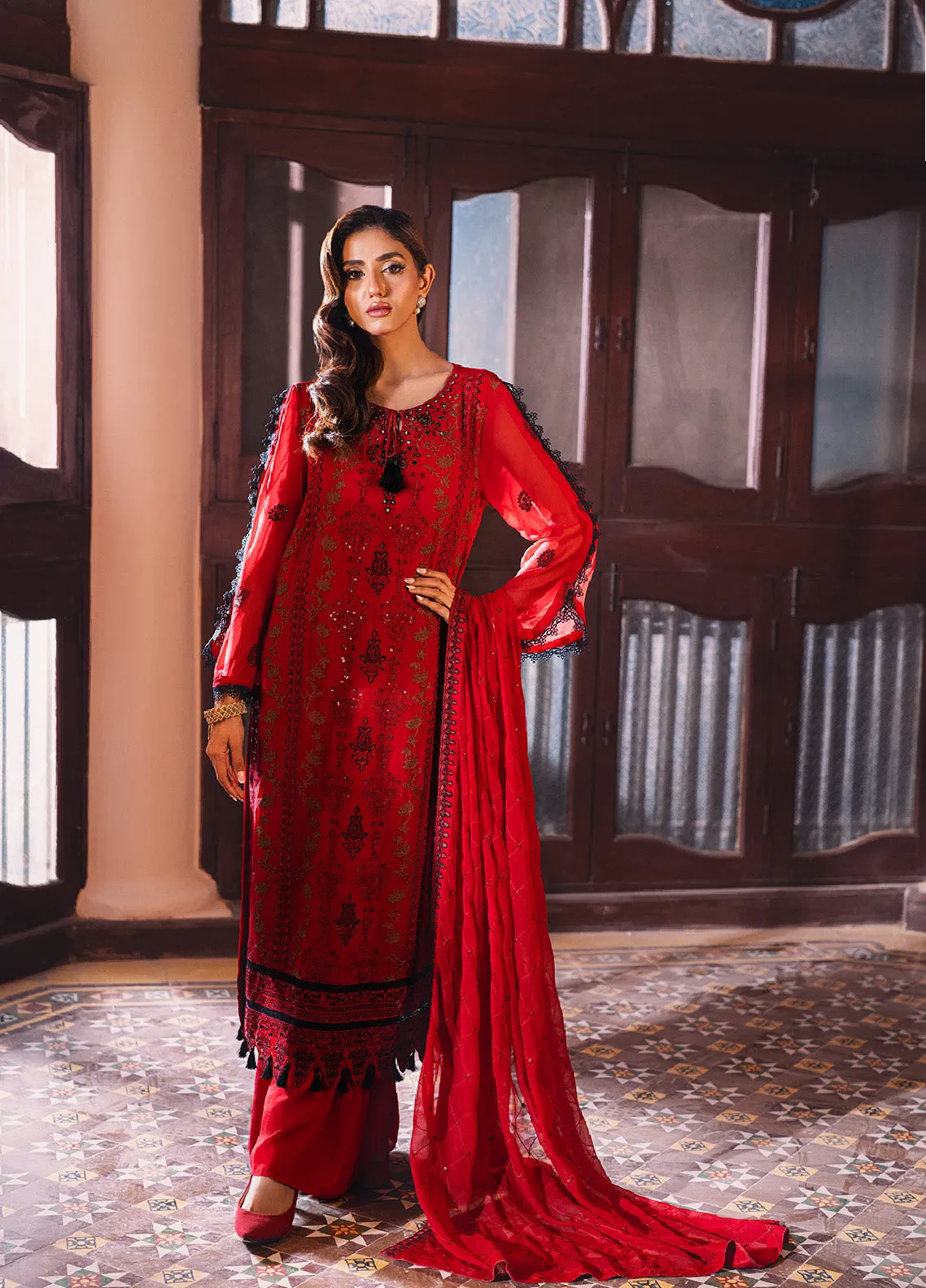 Jahanara By Shamooz Embroidered Chiffon Unstitched 3 Piece Suit - SM24JA SU-89