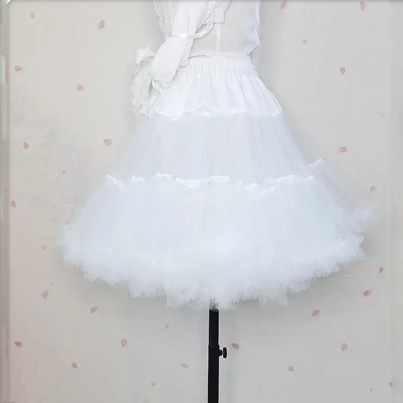 JAPANESE LOLITA SWEET WHITE GAUZE BONELESS SKIRT BY07235