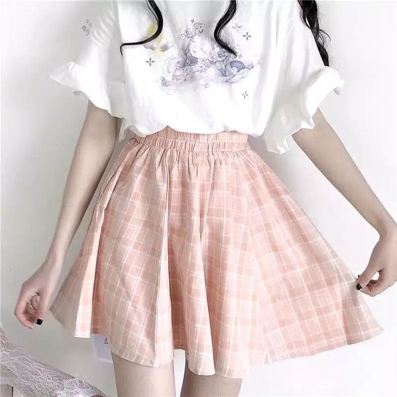 JAPANESE PREPPY STYLE PLAID SKIRT BY61050