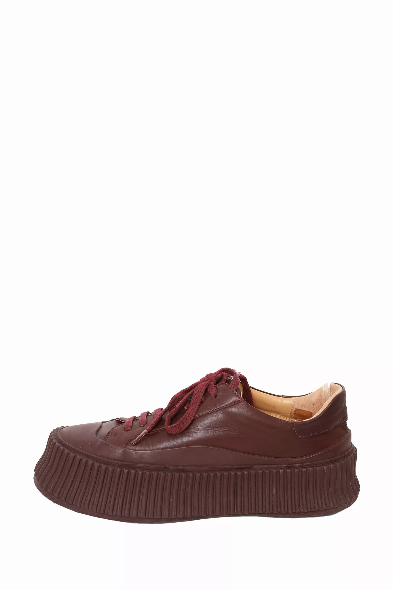 Jil Sander Burgundy Leather Platform Sneaker size 37